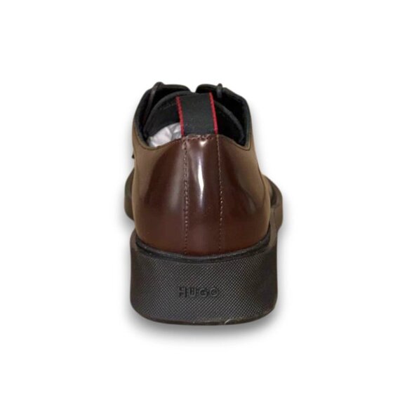 HUGO Iker Derby Men's Brown Leather Dress Shoes US 9 (UK 8 EU 42) MSRP $199 - Picture 3 of 4